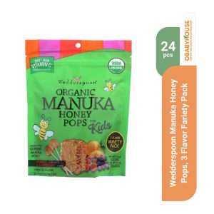 Wedderspoon Organic Manuka Honey Pops, 3 Flavor Variety Pack -  24 pcs