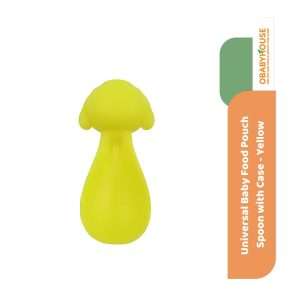 Universal Baby Food Pouch Spoon with Case - Yellow
