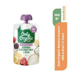 Only Organic Banana Coconut Milk & Acai 1-5 Years 100 gr