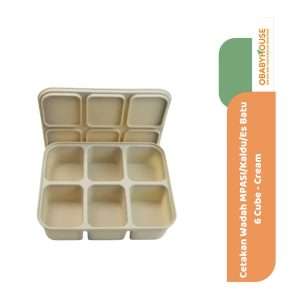 Cetakan Wadah MPASI/Kaldu/Es Batu 6 Cube - Cream