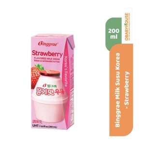 Binggrae Milk Susu Korea 200 ml - Strawberry