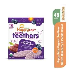 Happy Baby Organic Teethers Wafers Blueberry & Purple Carrot 12 Packs