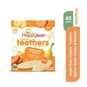 Happy Baby Organic Teethers Wafers Sweet Potato & Banana 12 Packs