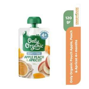 Only Organic Pouch Apple, Peach & Apricot 4+ months 120 gr