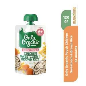 Only Organic Pouch Chicken Sweetcorn  & Brown Rice 6+ months 120 gr